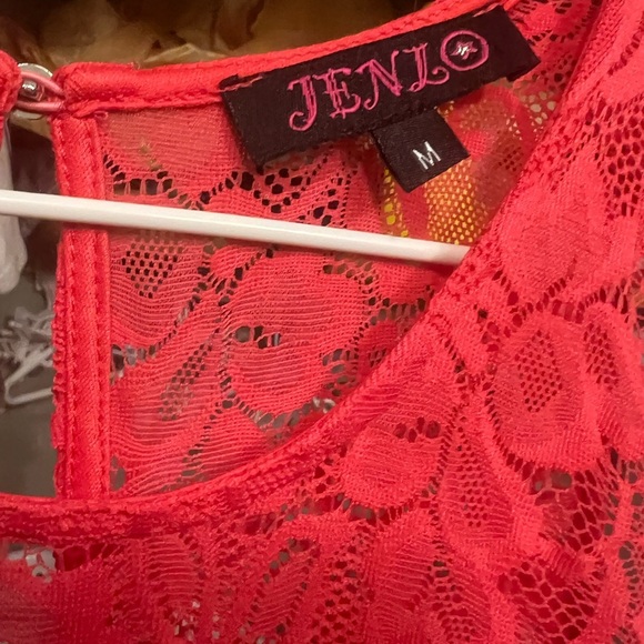 Jenlo Sleeveless Lace Dress - Size Medium , red/pinkish color - Picture 3 of 3